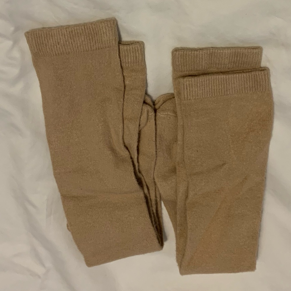 2 pairs of tan knee-length socks